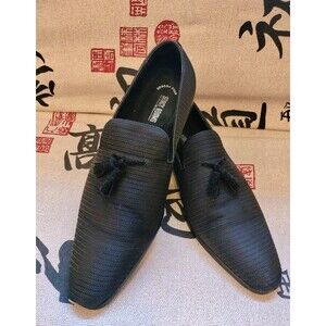 EUC! Stacy Adams 'Tazewell' Black Slip-On Textile Patterned Upper w/Tassle. 12M